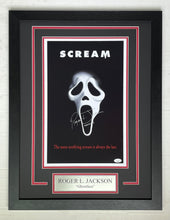 Load image into Gallery viewer, Roger L Jackson signed autographed Scream 11x17 Movie Poster Framed Display