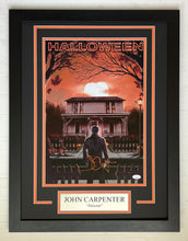 Load image into Gallery viewer, John Carpenter autograph signed HALLOWEEN 12x18 Movie Poster Framed Display