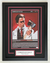 Load image into Gallery viewer, Christian Bale Autograph Signed American Psycho 12x18 Movie Poster Framed Display
