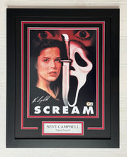Load image into Gallery viewer, Neve Campbell autograph signed SCREAM Movie Poster 11x14 Framed Display
