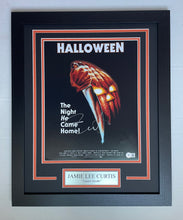 Load image into Gallery viewer, Jamie Lee Curtis Autograph Signed HALLOWEEN 11x14 Movie Poster Framed Display
