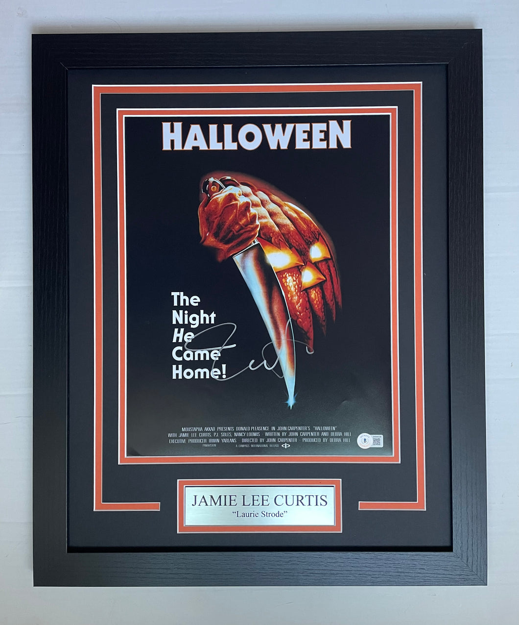 Jamie Lee Curtis Autograph Signed HALLOWEEN 11x14 Movie Poster Framed Display