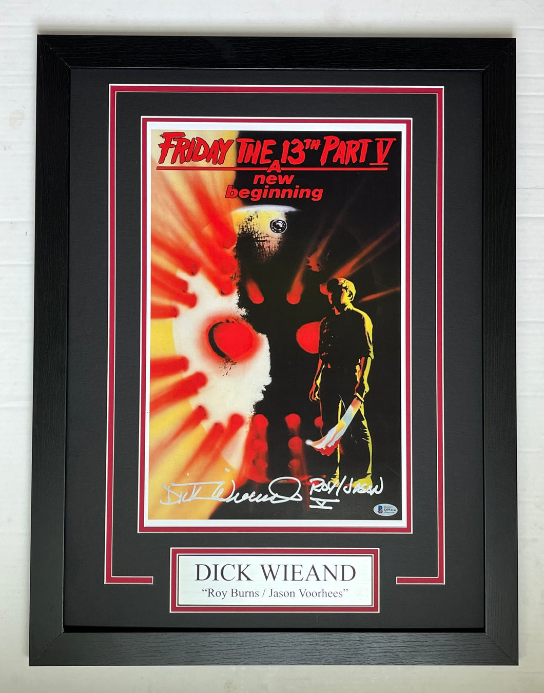 Dick Wieand Signed Friday the 13th Part V 11x17 Movie Poster Framed