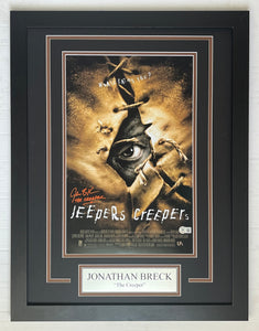 Jonathan Breck autograph signed Jeepers Creepers 11x17 Movie Poster Framed Display