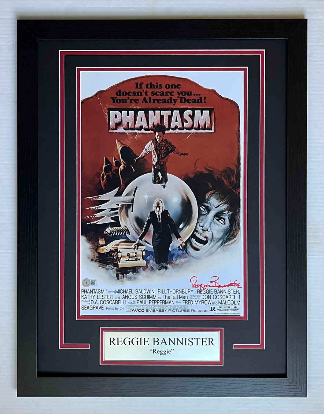 Reggie Bannister autograph signed PHANTASM 12x18 Movie Poster Framed Display