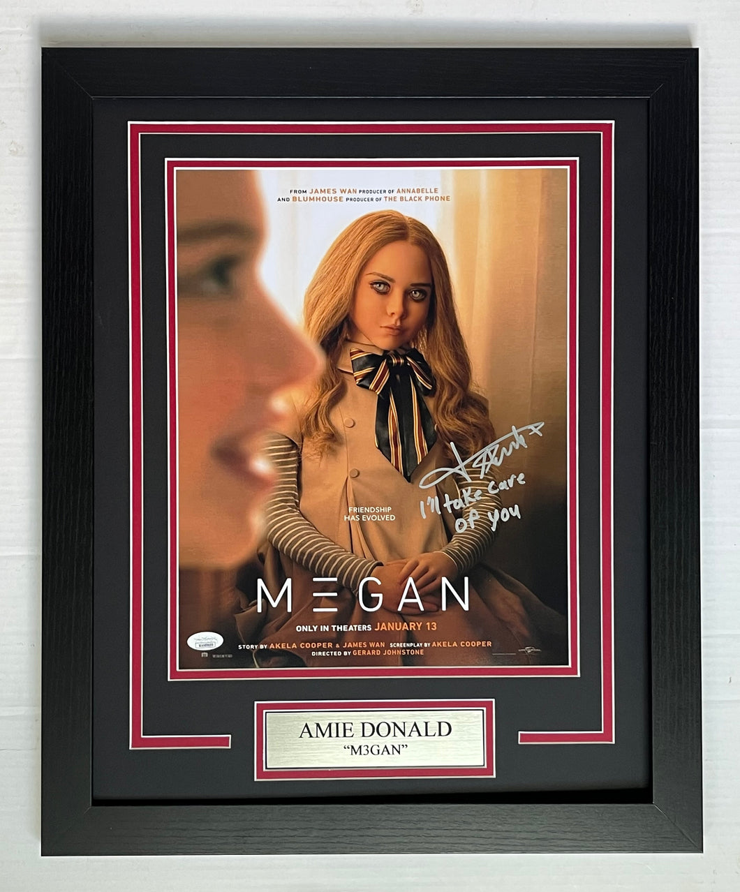 Amie Donald Autograph Signed M3GAN 11x14 Movie Framed Movie Display