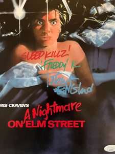 Robert Englund Signed A Nightmare on Elm Street 11x17 Movie Poster Framed Display