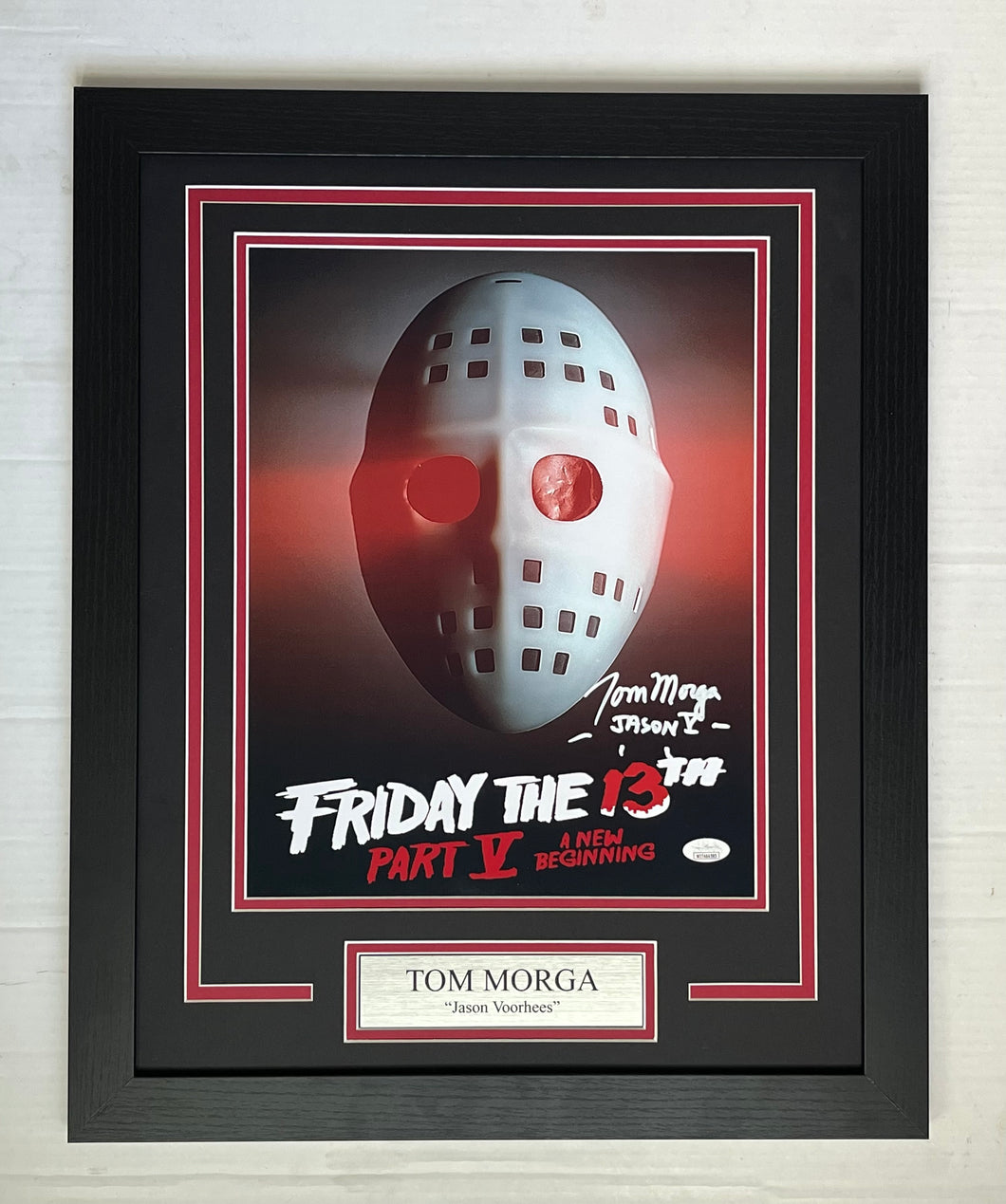 Tom Morga Signed Friday the 13th Part V 11x14 Movie Poster Framed Display