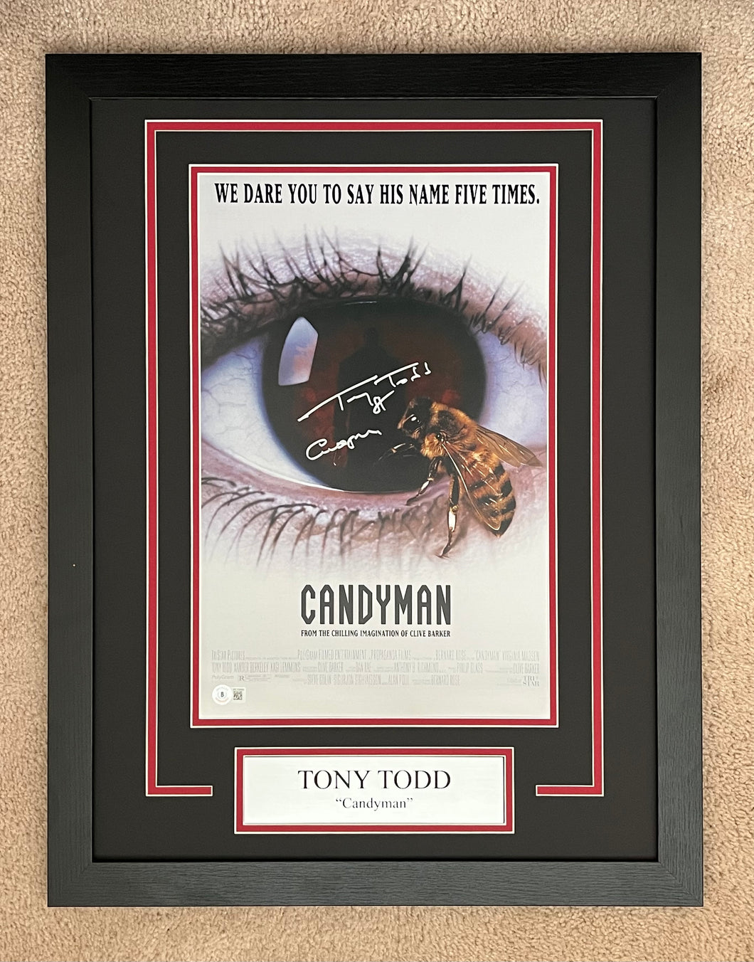 Tony Todd Autograph Signed Candyman 11x17 Movie Poster Framed