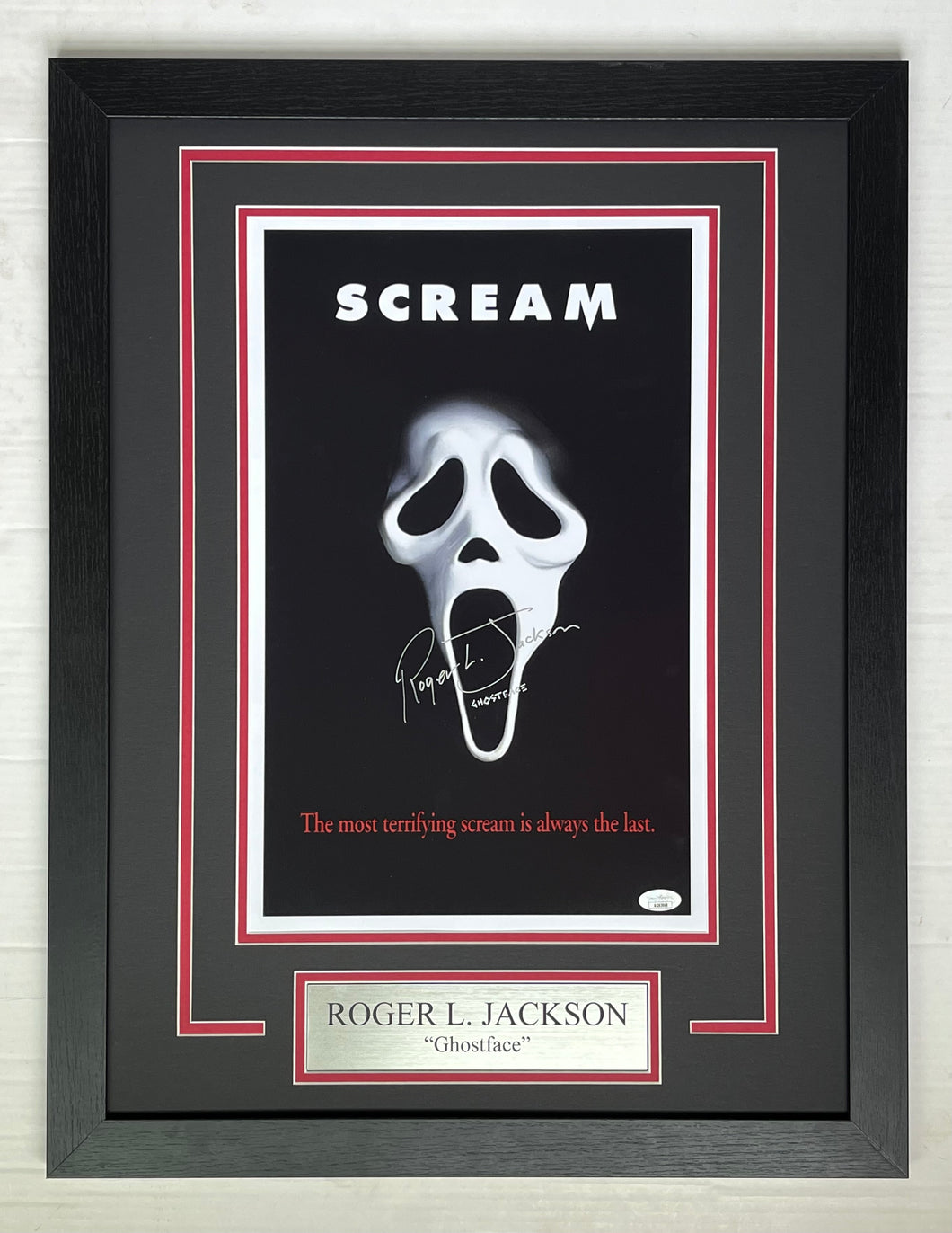 Roger L Jackson signed autographed Scream 11x17 Movie Poster Framed Display