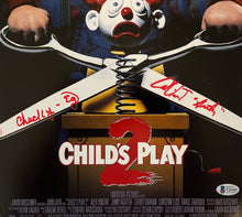 Load image into Gallery viewer, Alex Vincent &amp; Ed Gale autographed signed CHILDS PLAY 11x17 Movie Poster Framed Display
