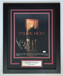 Sharni Vinson Autograph Signed YOU'RE NEXT 11x14 Movie Poster Framed Display