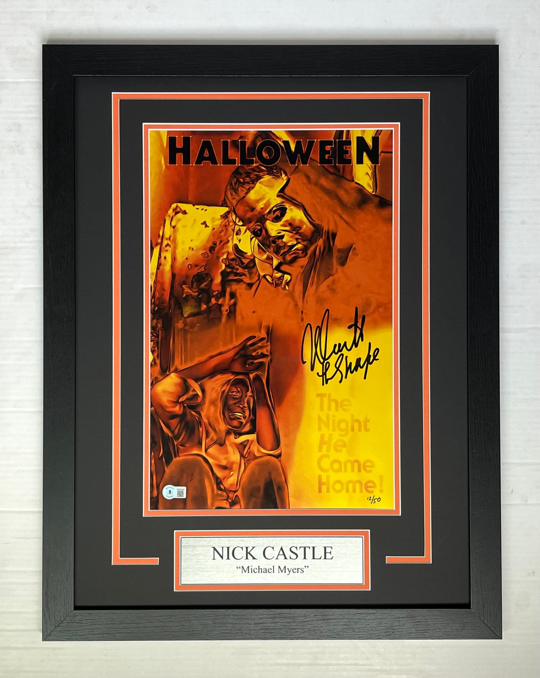 Nick Castle Autograph Signed Halloween Movie Poster 11x17 Framed Display