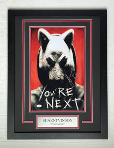 Sharni Vinson Autograph Signed YOU'RE NEXT 11x17 Movie Poster Framed Display