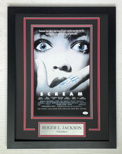 Load image into Gallery viewer, Roger L Jackson signed autographed Scream 11x17 Movie Poster Framed Display
