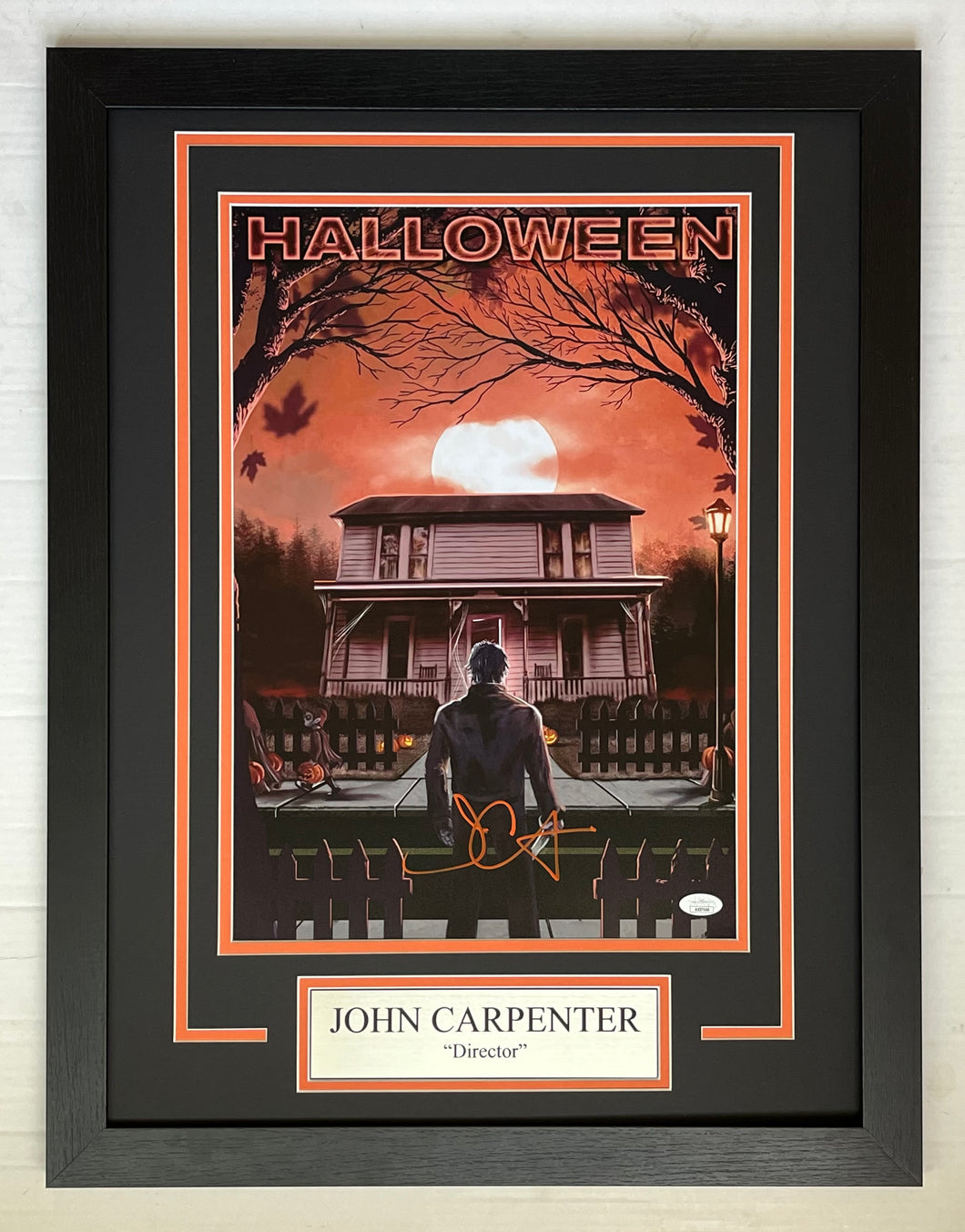 John Carpenter autograph signed HALLOWEEN 12x18 Movie Poster Framed Display