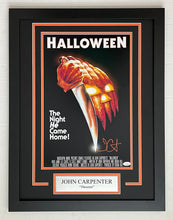 Load image into Gallery viewer, John Carpenter autograph signed HALLOWEEN 12x18 Movie Poster Framed Display
