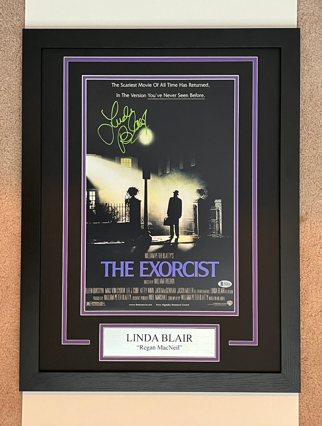 Linda Blair Autographed Signed The Exorcist 11x17 Movie Poster Framed Display