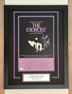 Linda Blair Autographed The Exorcist 11x17 Movie Poster Framed Display