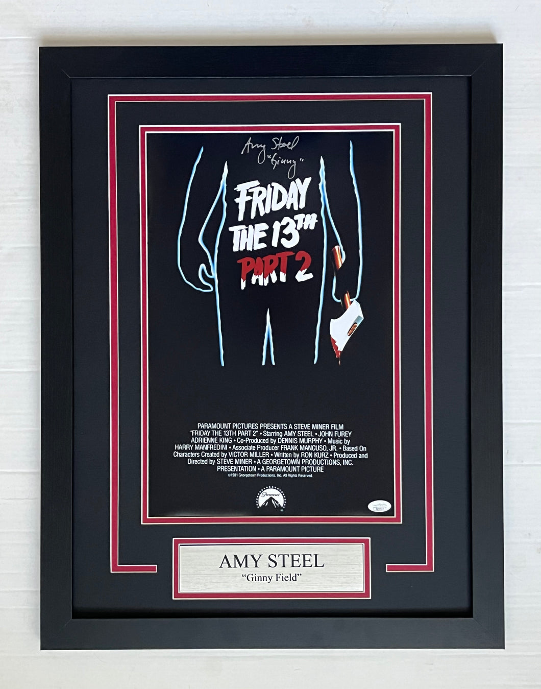 Amy Steel autograph signed FRIDAY THE 13TH PART 2 - 11x17 Framed Movie Display