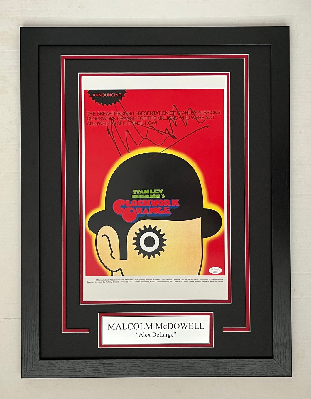 Malcolm McDowell Autograph Signed Clockwork Orange 11x17 Movie Framed Display