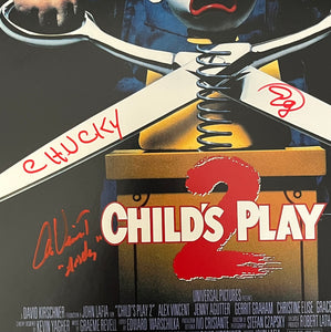Alex Vincent & Ed Gale autographed signed CHILDS PLAY 11x17 Movie Poster Framed Display