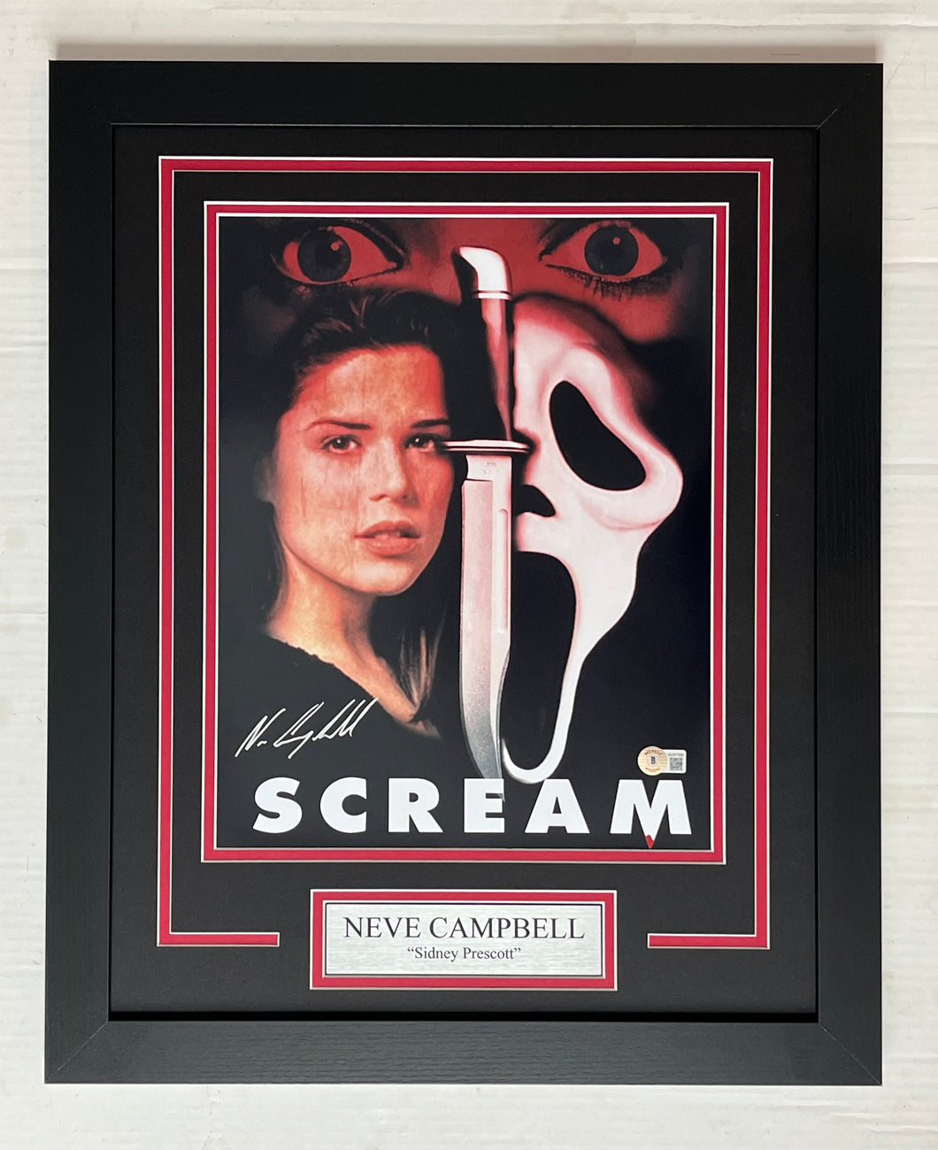 Neve Campbell autograph signed SCREAM Movie Poster 11x14 Framed Display