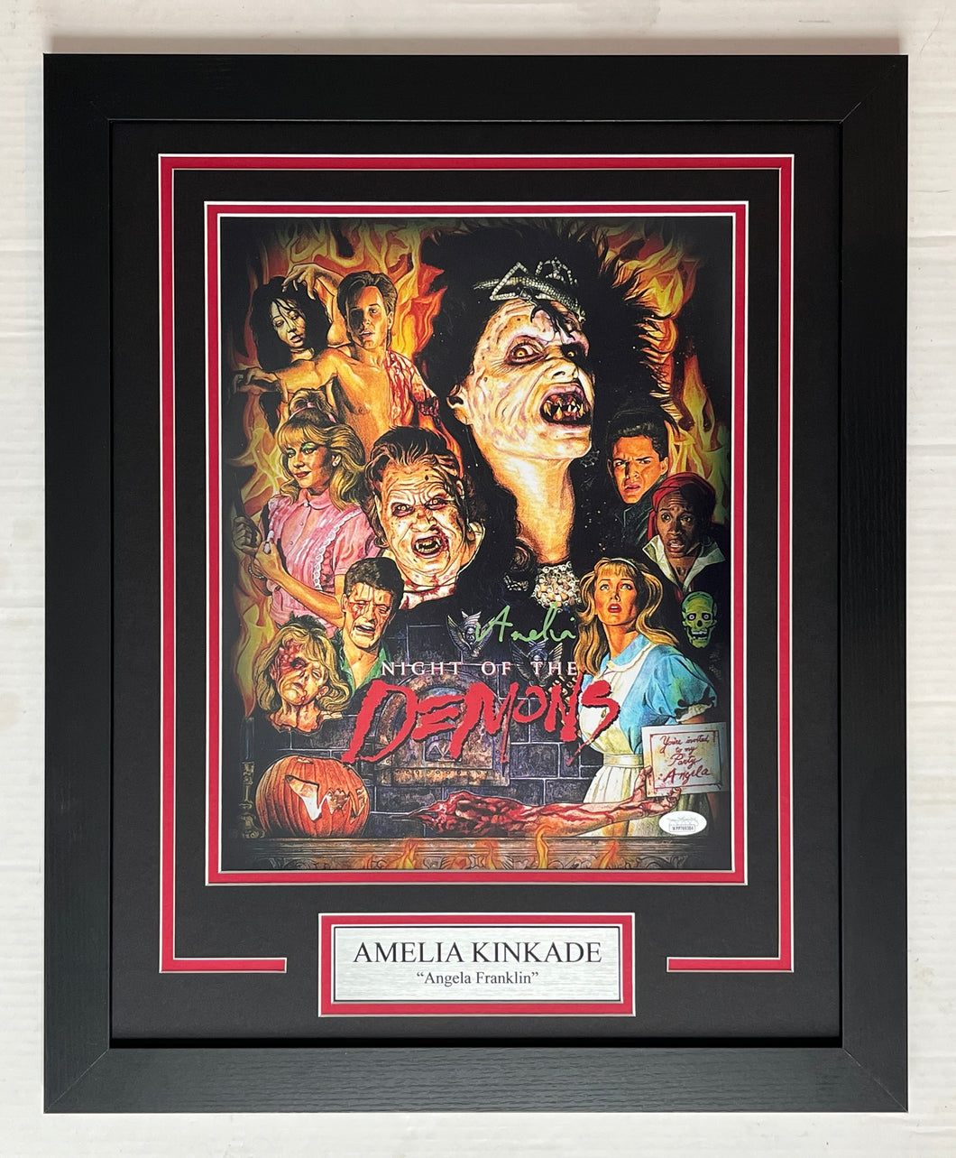 Amelia Kinkade autograph signed NIGHT Of THE DEMONS 11x14 Framed Movie Display