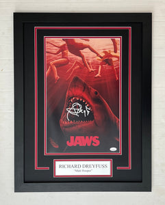 Richard Dreyfuss Autograph Signed JAWS 11x17 Movie Poster Framed Display