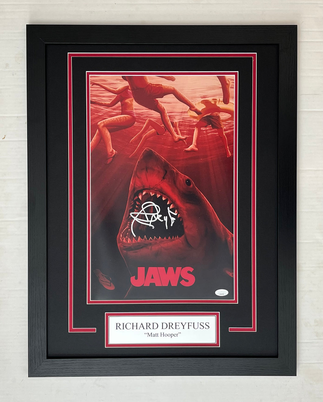 Richard Dreyfuss Autograph Signed JAWS 11x17 Movie Poster Framed Display