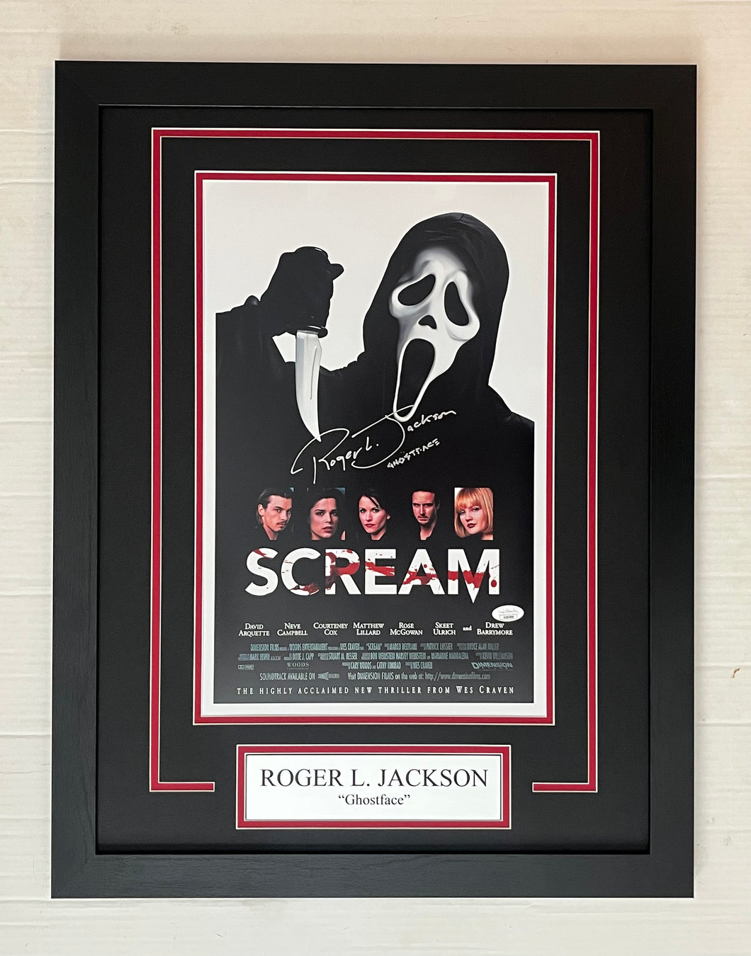 Roger L Jackson signed autographed Scream 11x17 Movie Poster Framed Display
