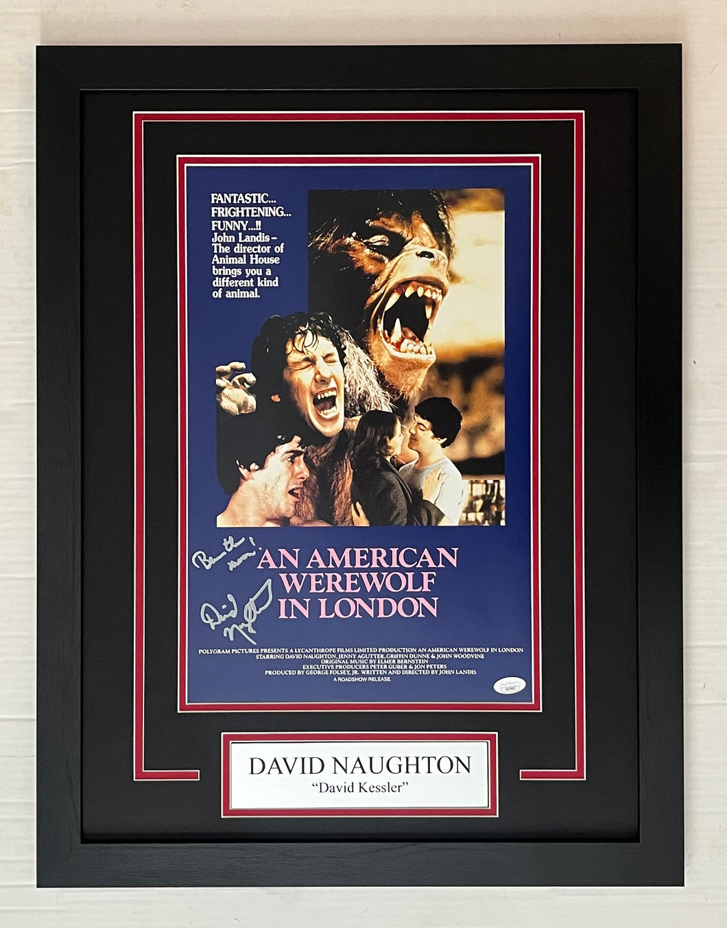 David Naughton Signed An American Werewolf in London 11x14 Movie Framed Display