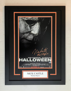 Nick Castle Autograph Signed HALLOWEEN 12x18 Movie Poster Framed Display