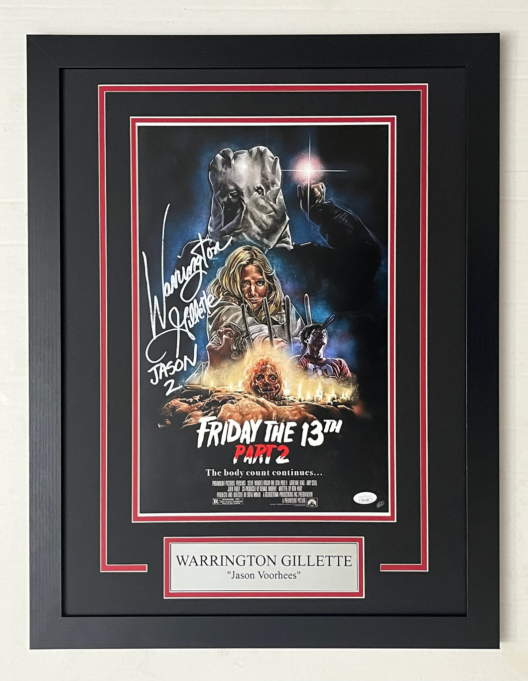 Warrington Gillette Autograph Signed Friday the 13th Part 2 Movie Poster 11x17