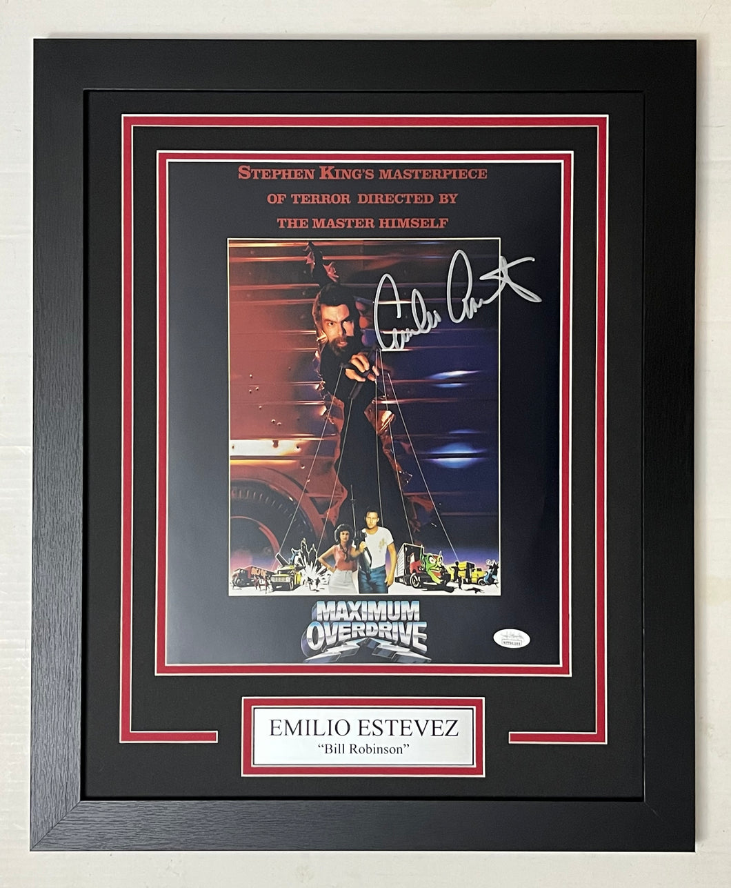 Emilio Estevez Autograph Signed MAXIMUM OVERDRIVE 11x14 Movie Framed Display