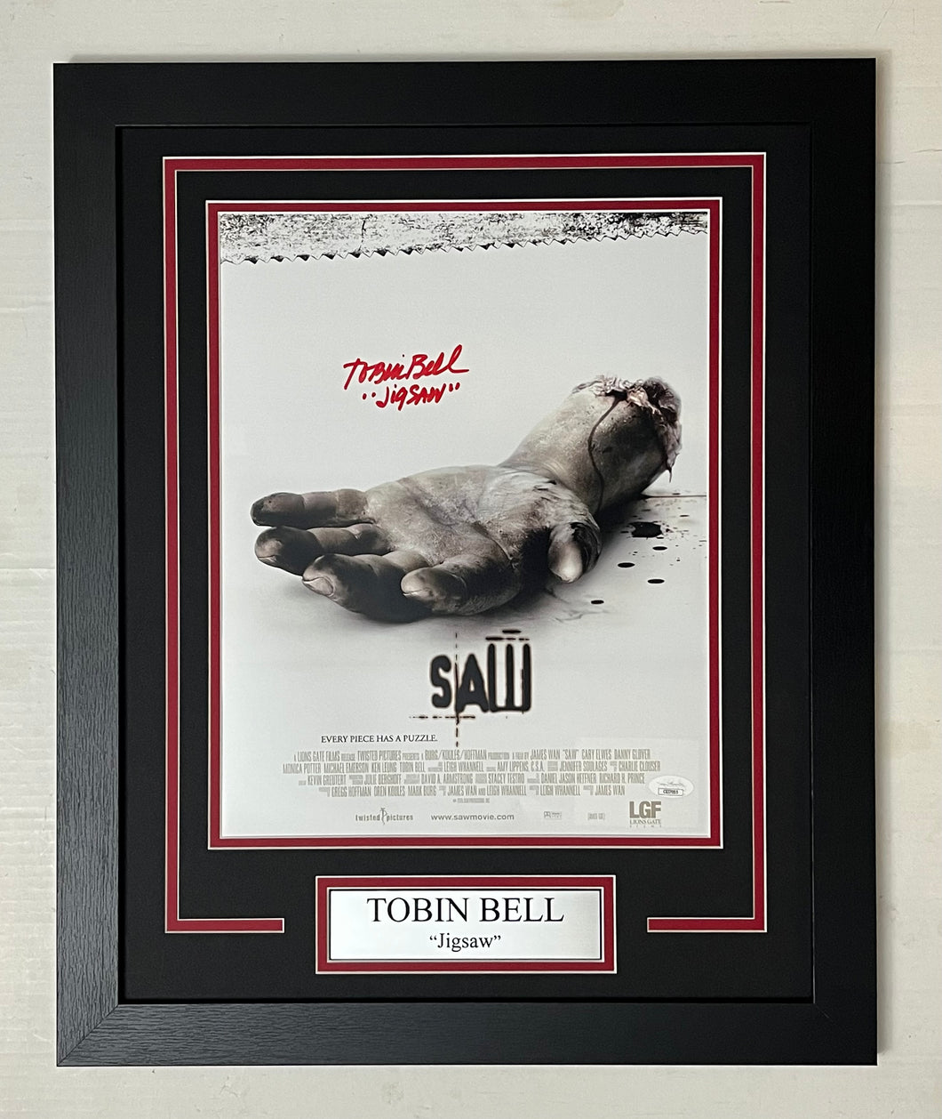 Tobin Bell Autograph Signed Saw 11x14 Movie Poster Framed Display