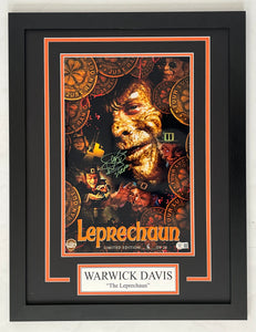 Warwick Davis Autograph Signed LEPRECHAUN 11x17 Movie Poster Framed Display