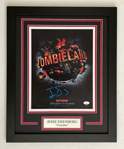 Jessie Eisenberg autograph signed ZOMBIELAND 11x14 Framed Movie Display