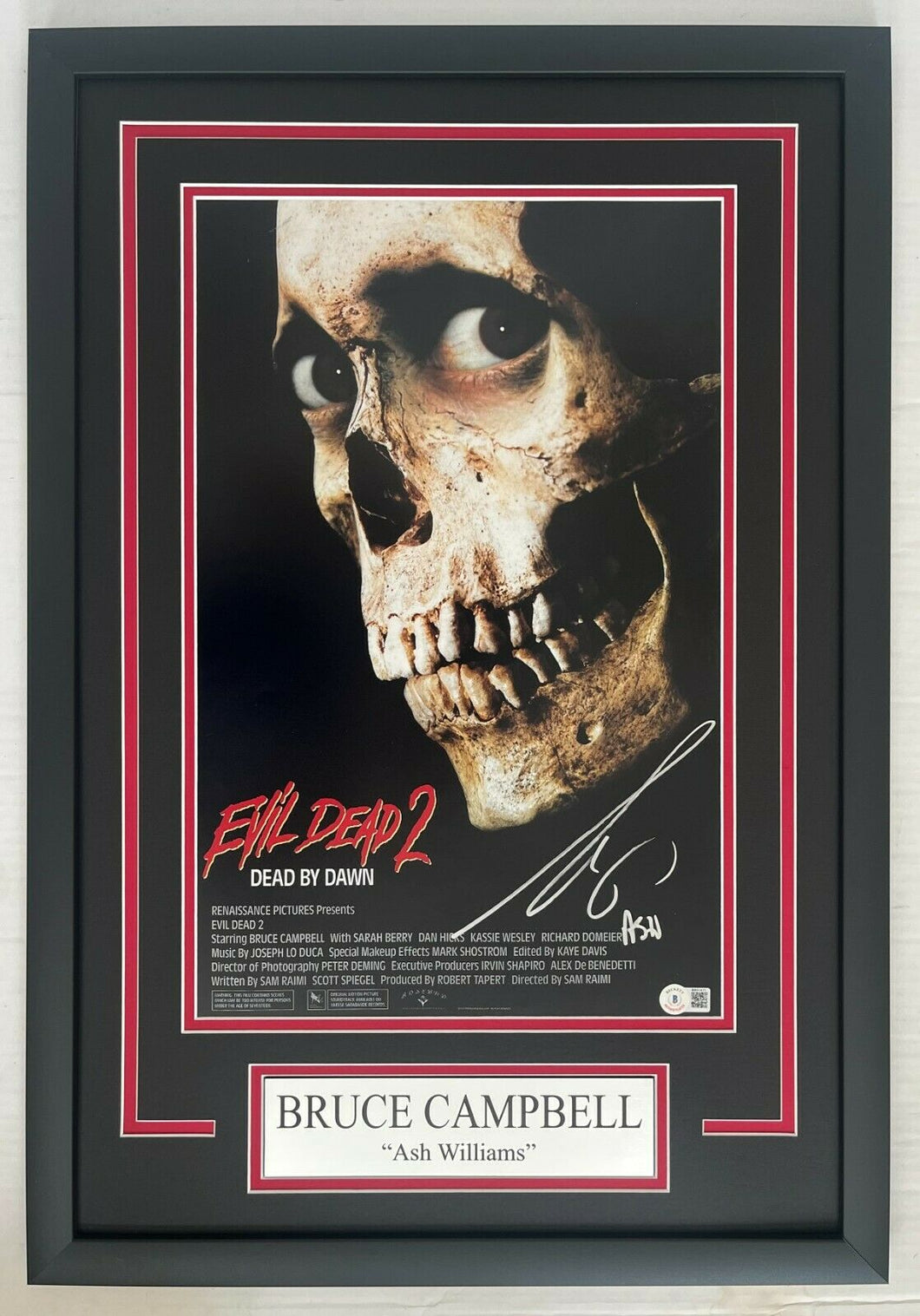 Bruce Campbell autograph Signed THE EVIL DEAD 2 12x18 Movie Poster Display